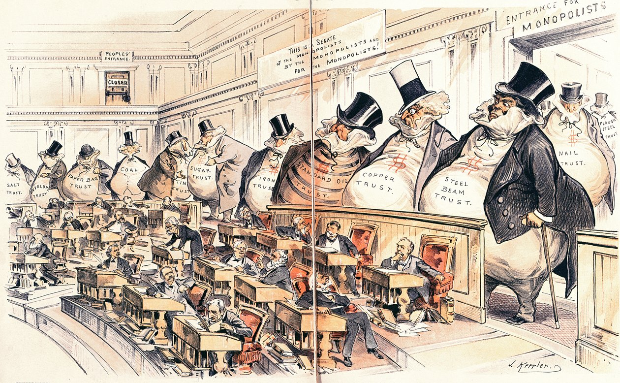 A szenátus főnökei, illusztráció a Puck amerikai magazinból, 1889. január 23. alkotó: Joseph Keppler