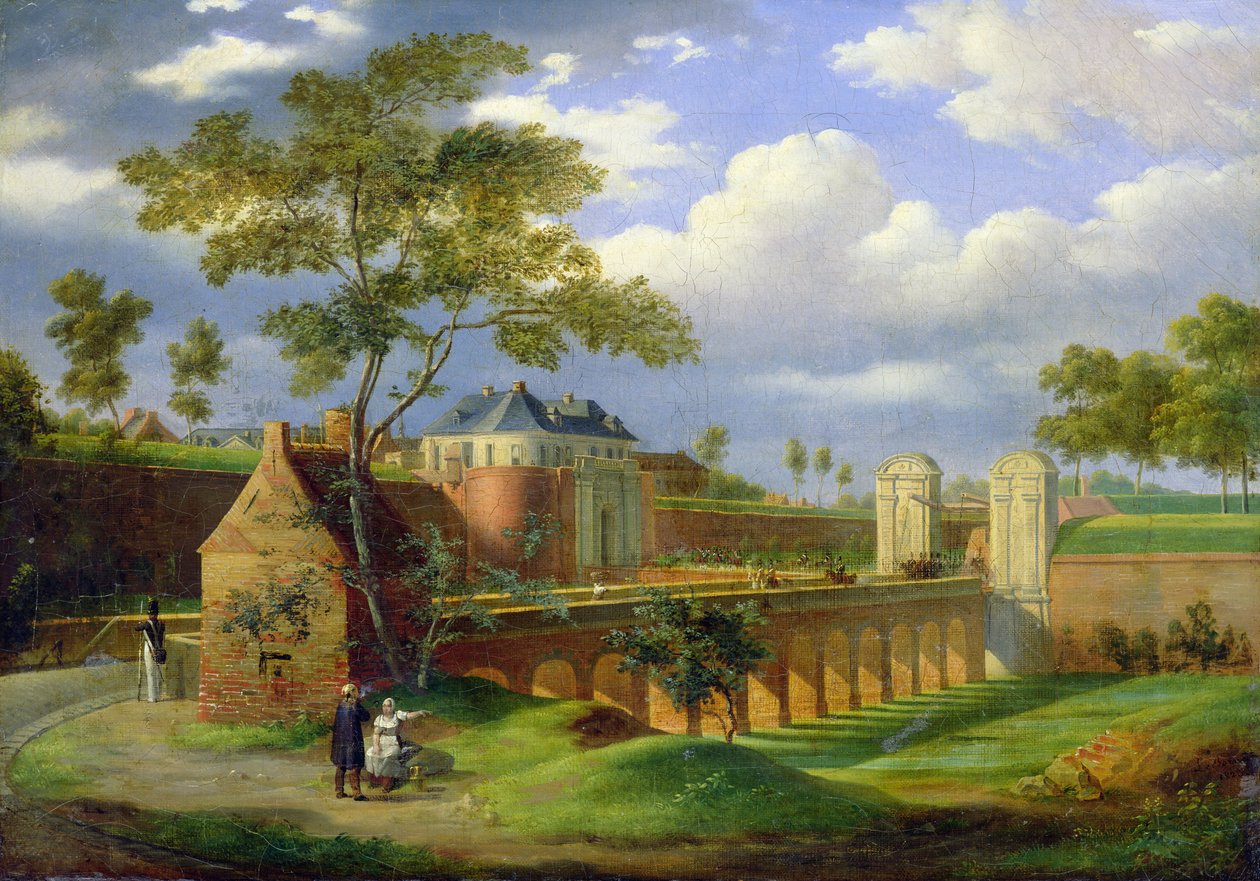 Kilátás a Porte de Valenciennesre Douaiban, 1823 alkotó: Joseph Louis Leborne