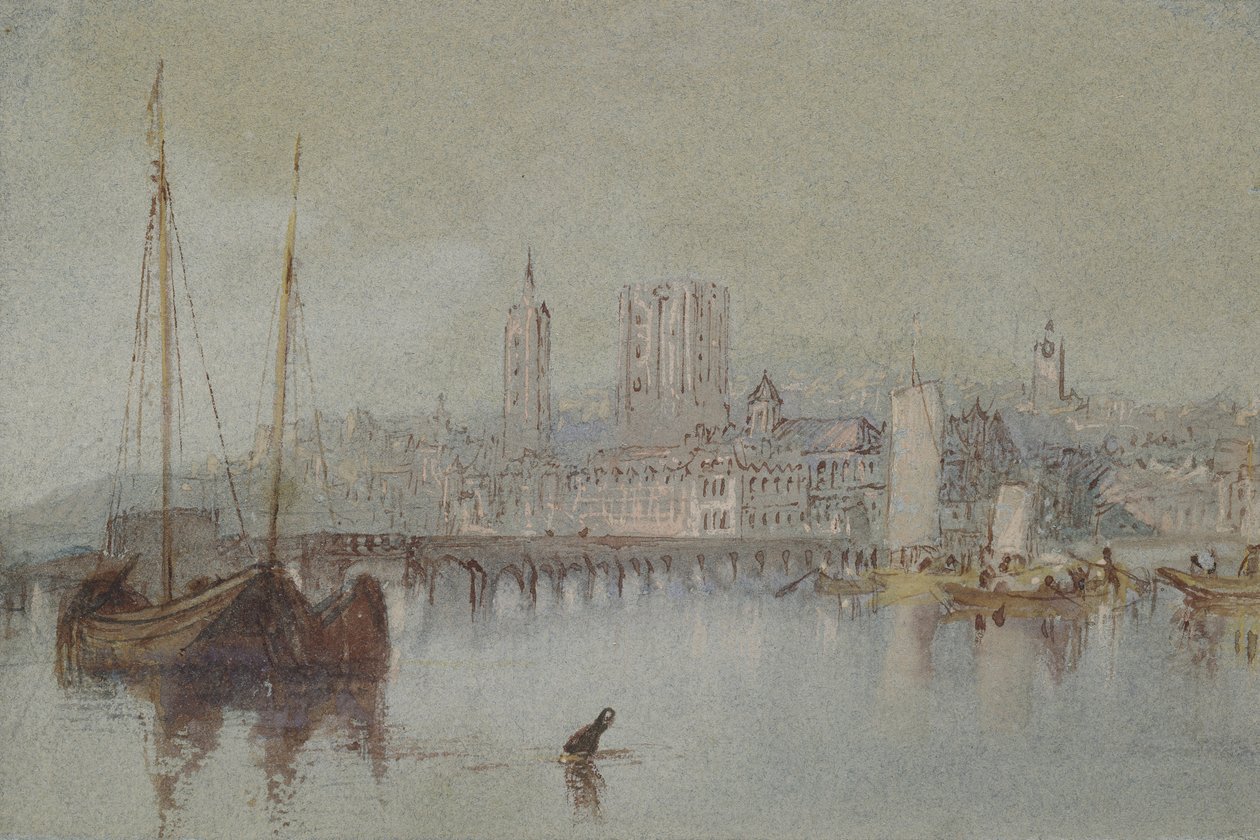 Beaugency, c. 1830 (akvarell testfestékkel, tollal és vörösesbarna tintával) alkotó: Joseph Mallord William Turner