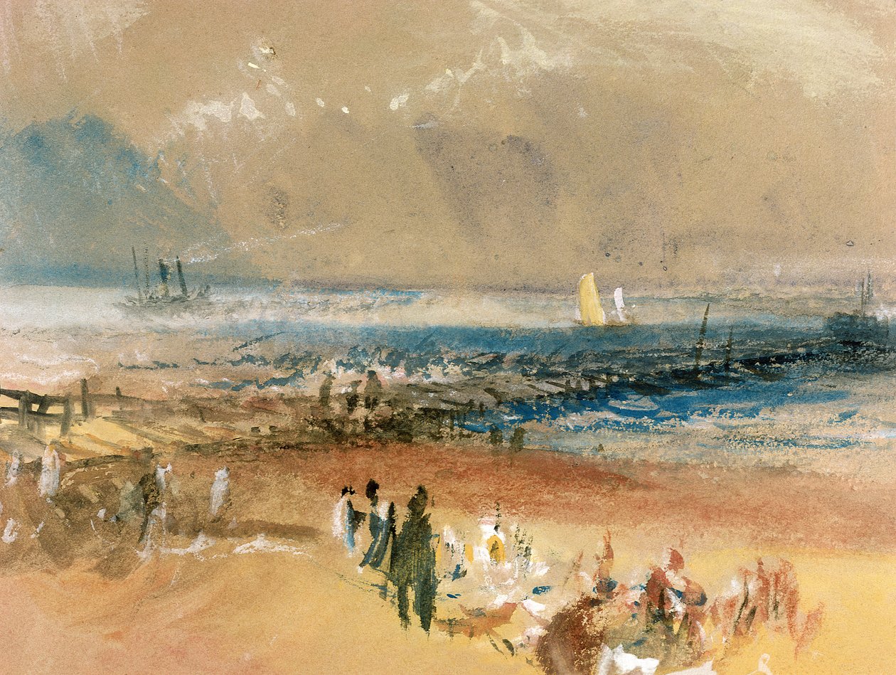 Csónakok a Margate Piernél (karosszériaszín súros szürke papíron) alkotó: Joseph Mallord William Turner