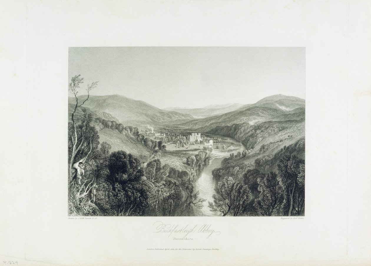 Buckfastleigh Abbey, Devon, 1826 körül alkotó: Joseph Mallord William Turner