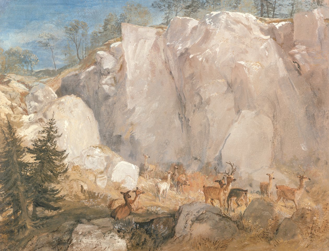 Caley Crags szarvassal, 1818 körül alkotó: Joseph Mallord William Turner