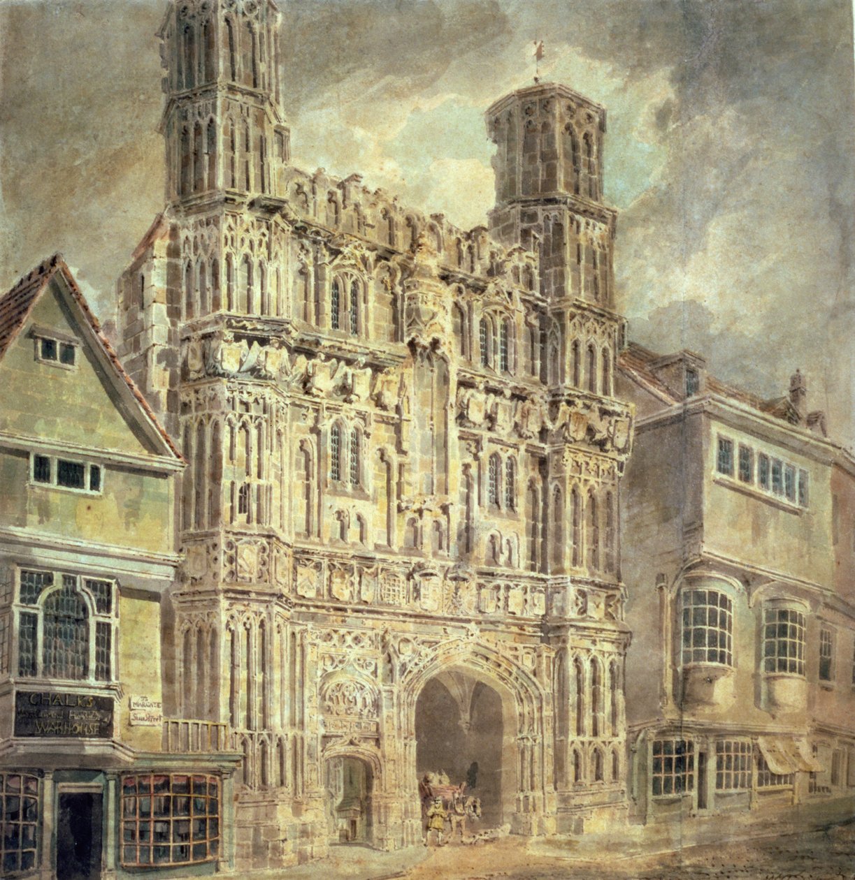 Christchurch Gate, Canterbury, 1792-93 körül alkotó: Joseph Mallord William Turner