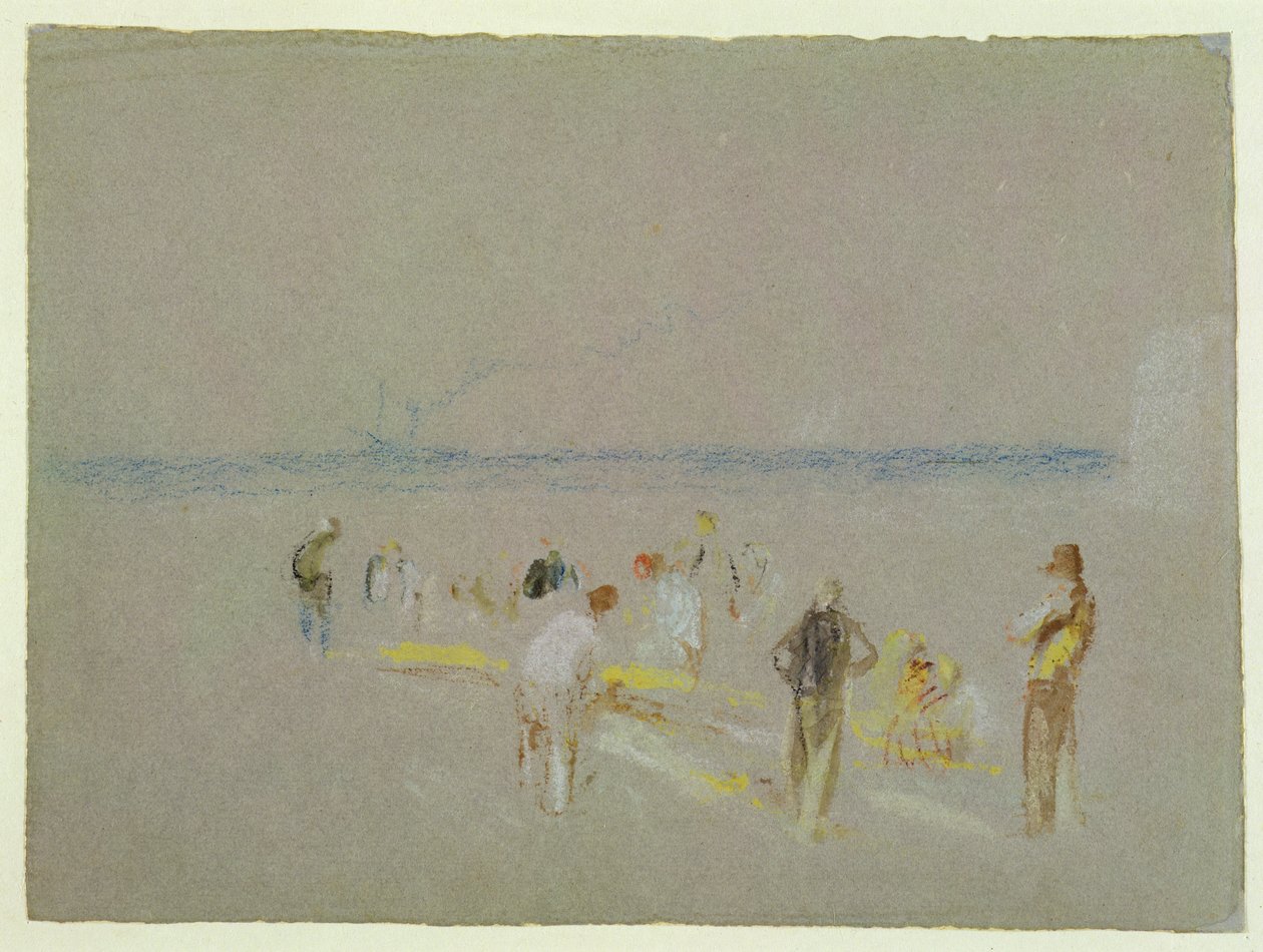 Krikett a Goodwin Sands-en (kréta, wc és testfesték, papír) alkotó: Joseph Mallord William Turner