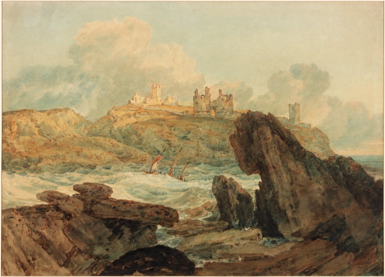 Dunstanburgh kastély (testszín) alkotó: Joseph Mallord William Turner