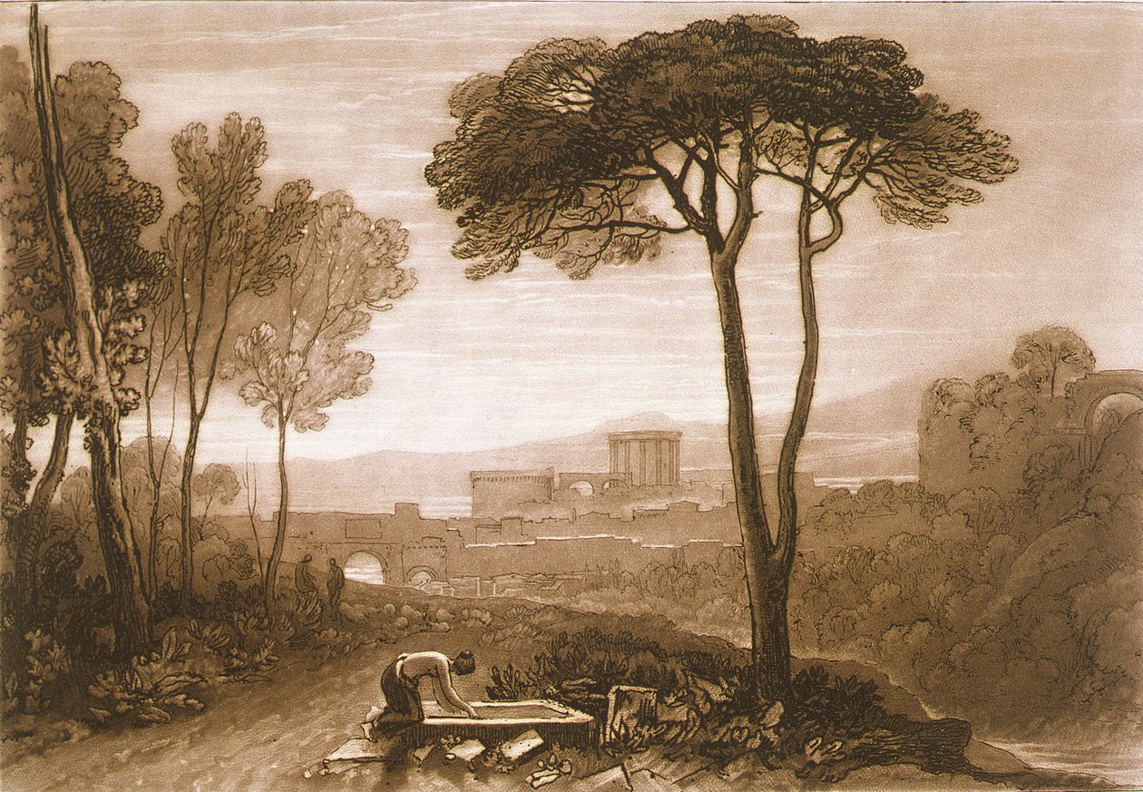 F.38.I jelenet a Campagna-ban, a „Liber Studiorum”-ból, vésette William Say, 1812 alkotó: Joseph Mallord William Turner