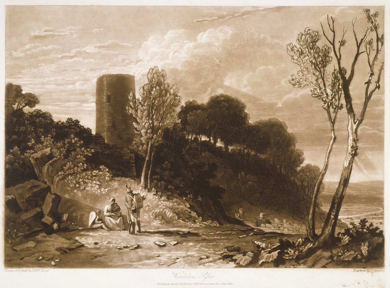 F.42.I Winchelsea, Sussex, a „Liber Studiorum”-ból, metszett: J.C. Easling, 1812 alkotó: Joseph Mallord William Turner