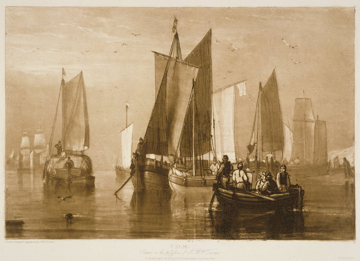 F.44.II Nyugodt, a „Liber Studiorum”-ból, 1812 alkotó: Joseph Mallord William Turner