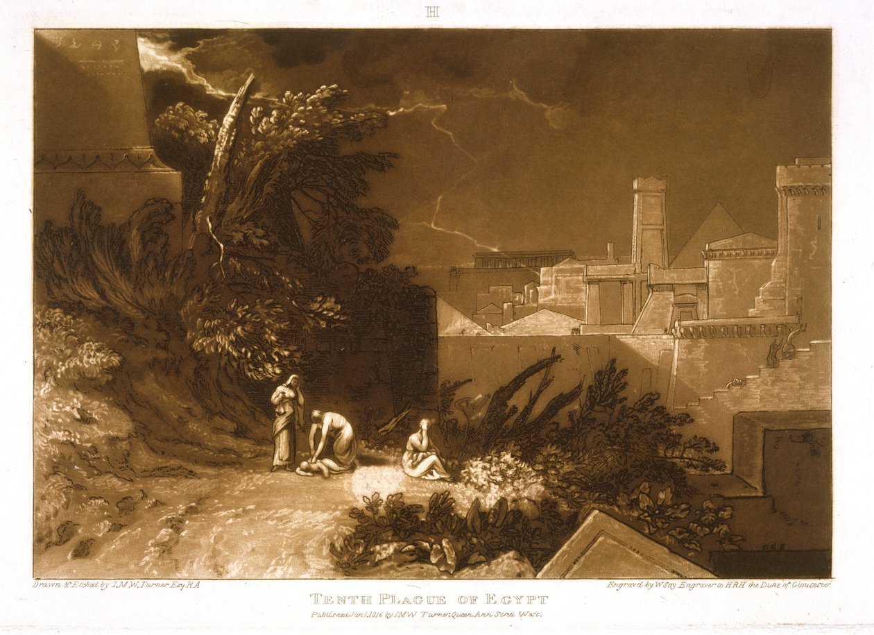 F.61.I Egyiptom tizedik pestisjárványa, a „Liber Studiorum”-ból, William Say metszete, 1816 alkotó: Joseph Mallord William Turner