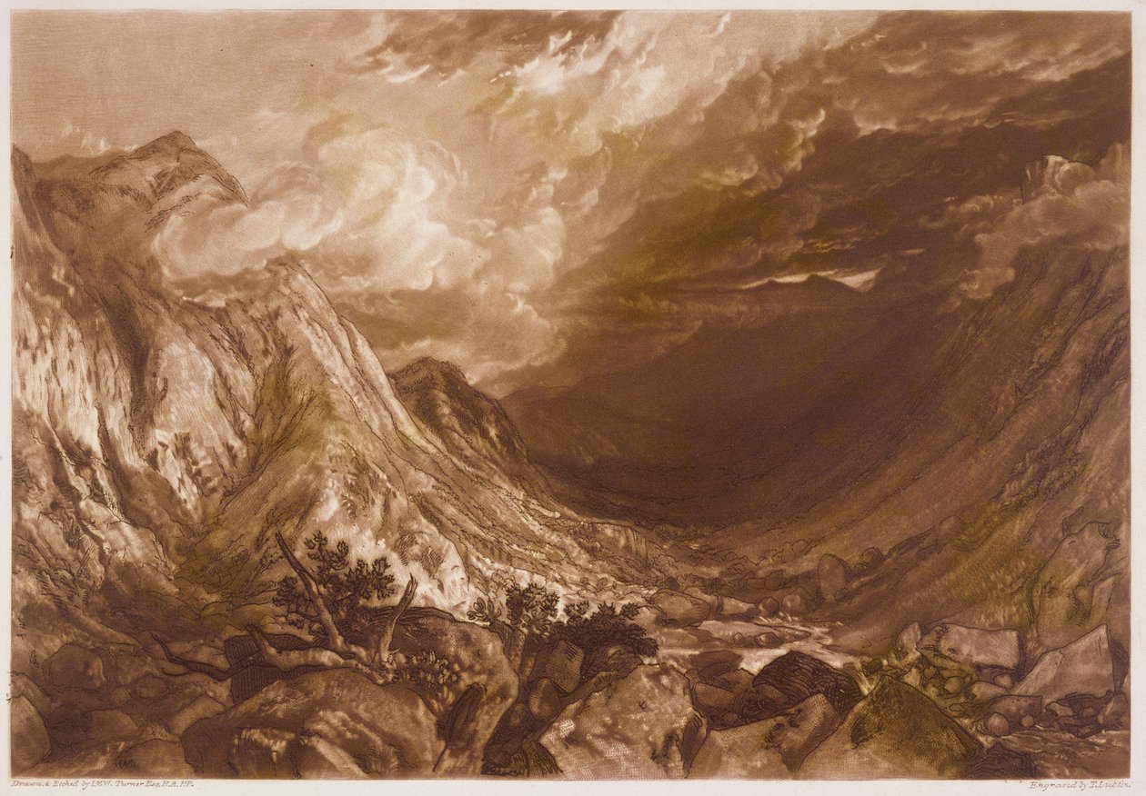 F.69.I Ben Arthur, a „Liber Studiorum”-ból, Thomas Lupton metszet, 1819 alkotó: Joseph Mallord William Turner