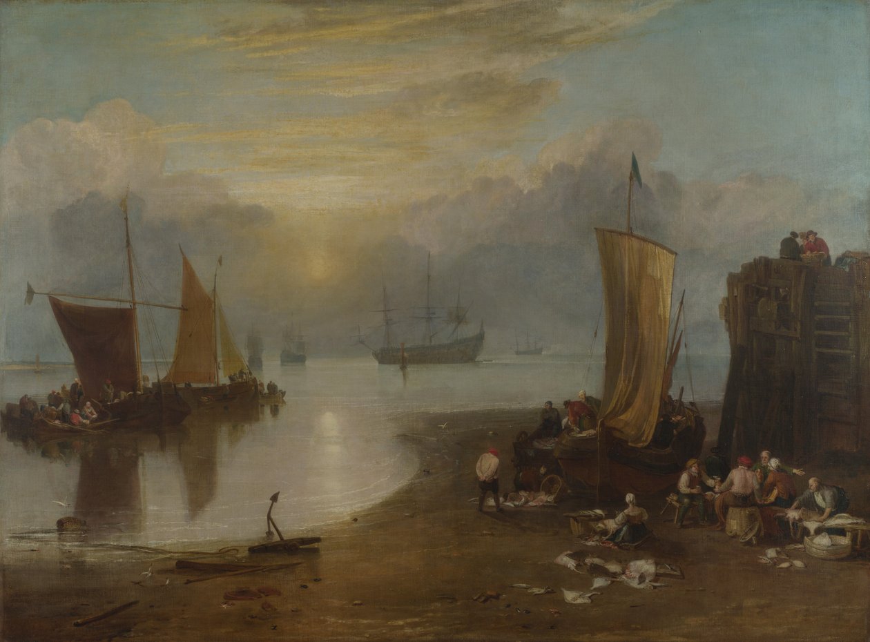 Halászok takarítják és értékesítik fogásaikat alkotó: Joseph Mallord William Turner