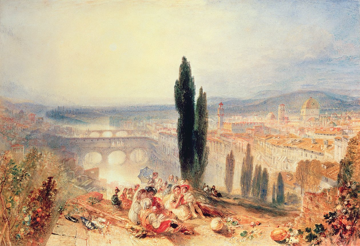 Firenze San Miniato közeléből, 1828 alkotó: Joseph Mallord William Turner