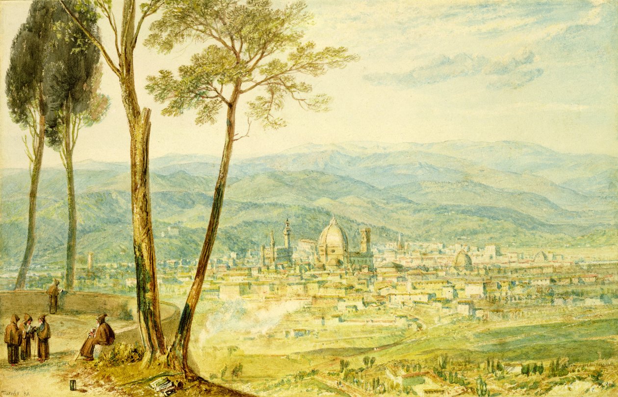 Firenze a Fiesole felé vezető úttól alkotó: Joseph Mallord William Turner