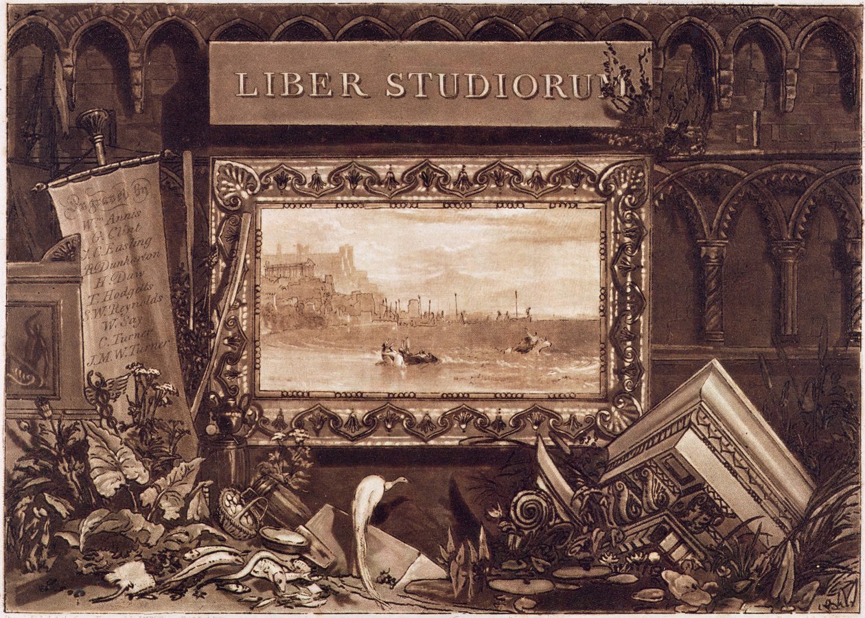 A „Liber Studiorum” előlapja, J. C. Easling (fl. 1788-1815) metszet, 1812 (rézkarc és mezzotinta) alkotó: Joseph Mallord William Turner