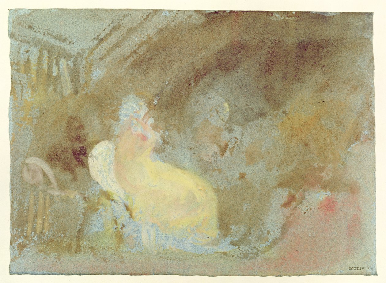 Petworth belső terei ülő figurával, 1830 (gouache) alkotó: Joseph Mallord William Turner