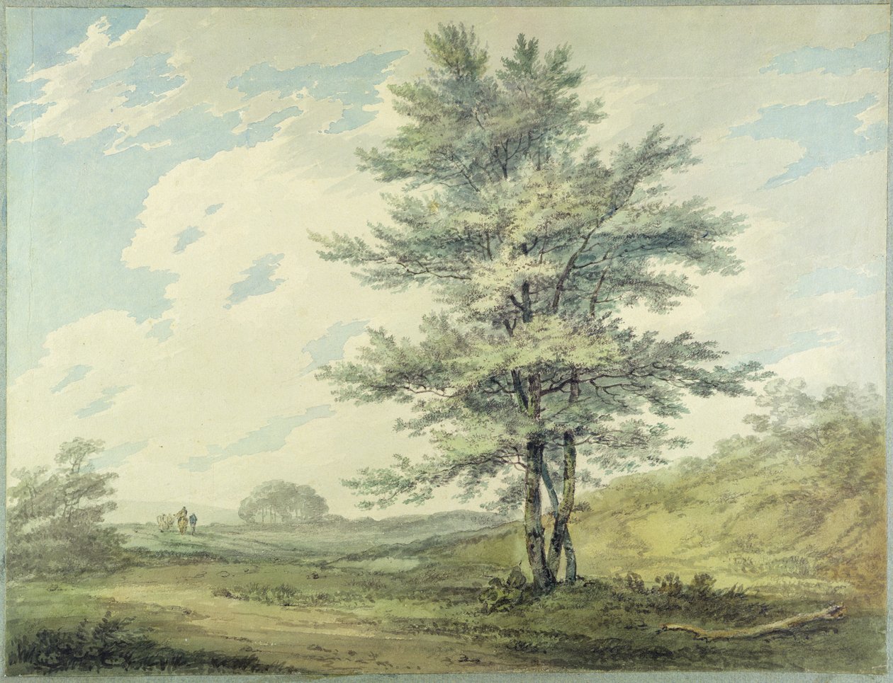 Táj fákkal és alakokkal, 1796 körül (wc grafit fölött, papíron) alkotó: Joseph Mallord William Turner