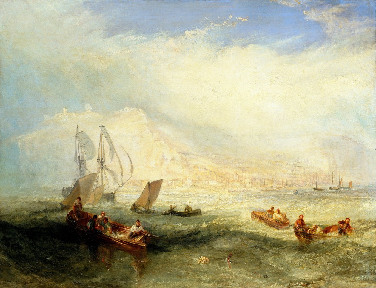 Horgászat horgászat, Off Hastings alkotó: Joseph Mallord William Turner