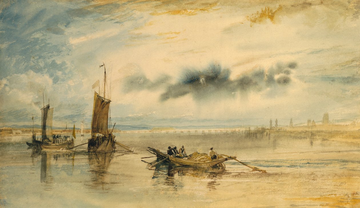 Mainz és Kastell, 1817 (wc és testszín, papír) alkotó: Joseph Mallord William Turner