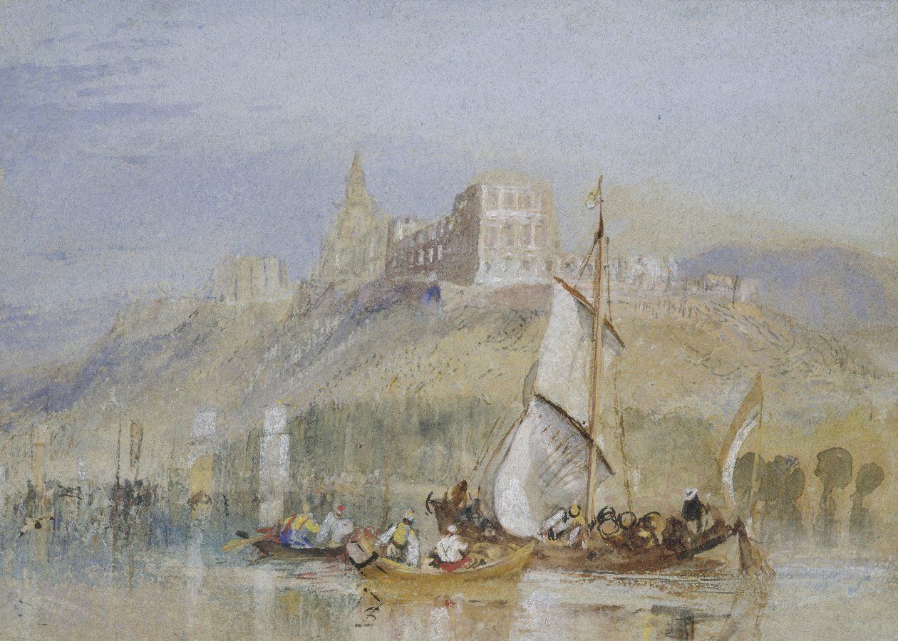 Montjean, 1830 körül (akvarell, testfestékkel, tollal, fekete és barna tintával) alkotó: Joseph Mallord William Turner