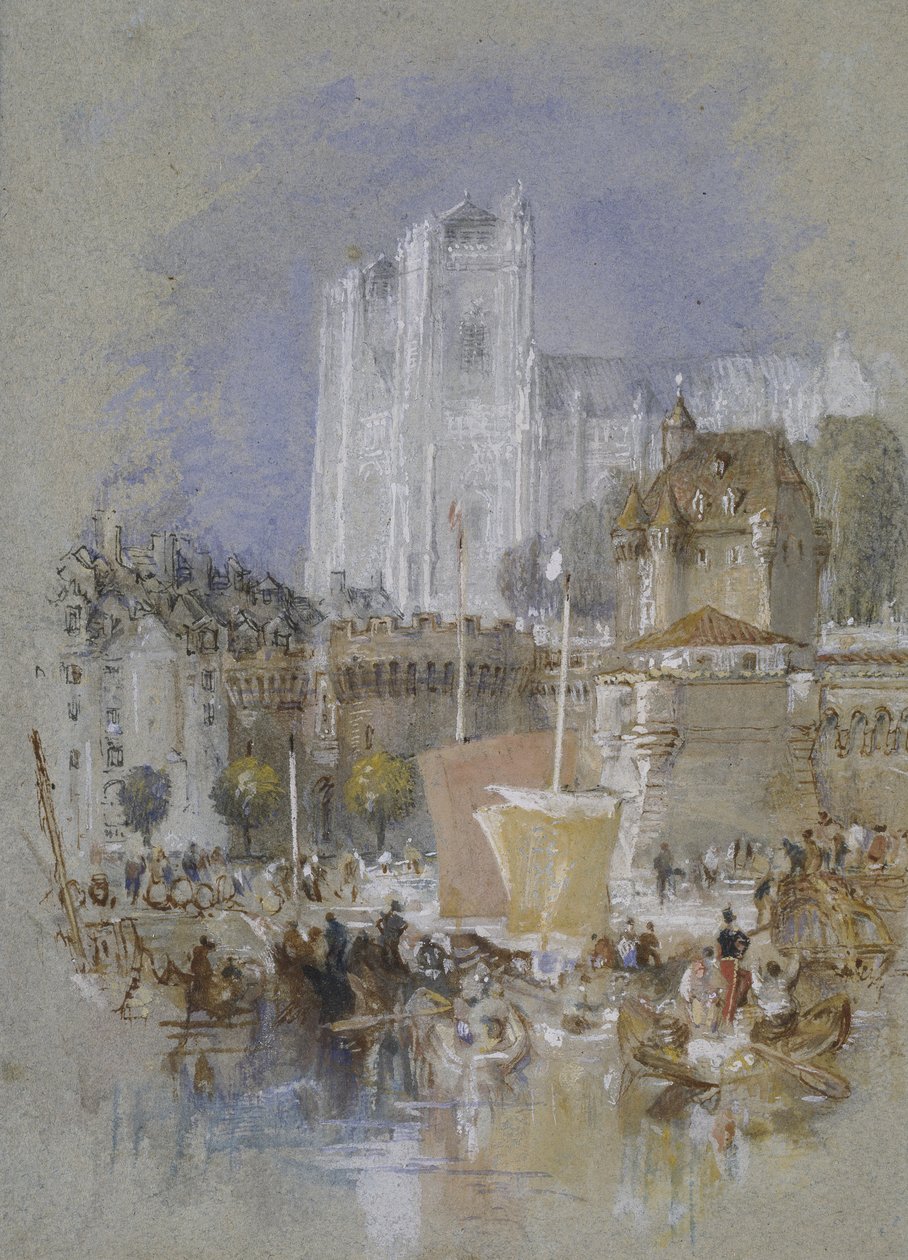 Nantes, 1826 - 1830 (akvarell testfestékkel és tollal, valamint fekete és barna tintával) alkotó: Joseph Mallord William Turner