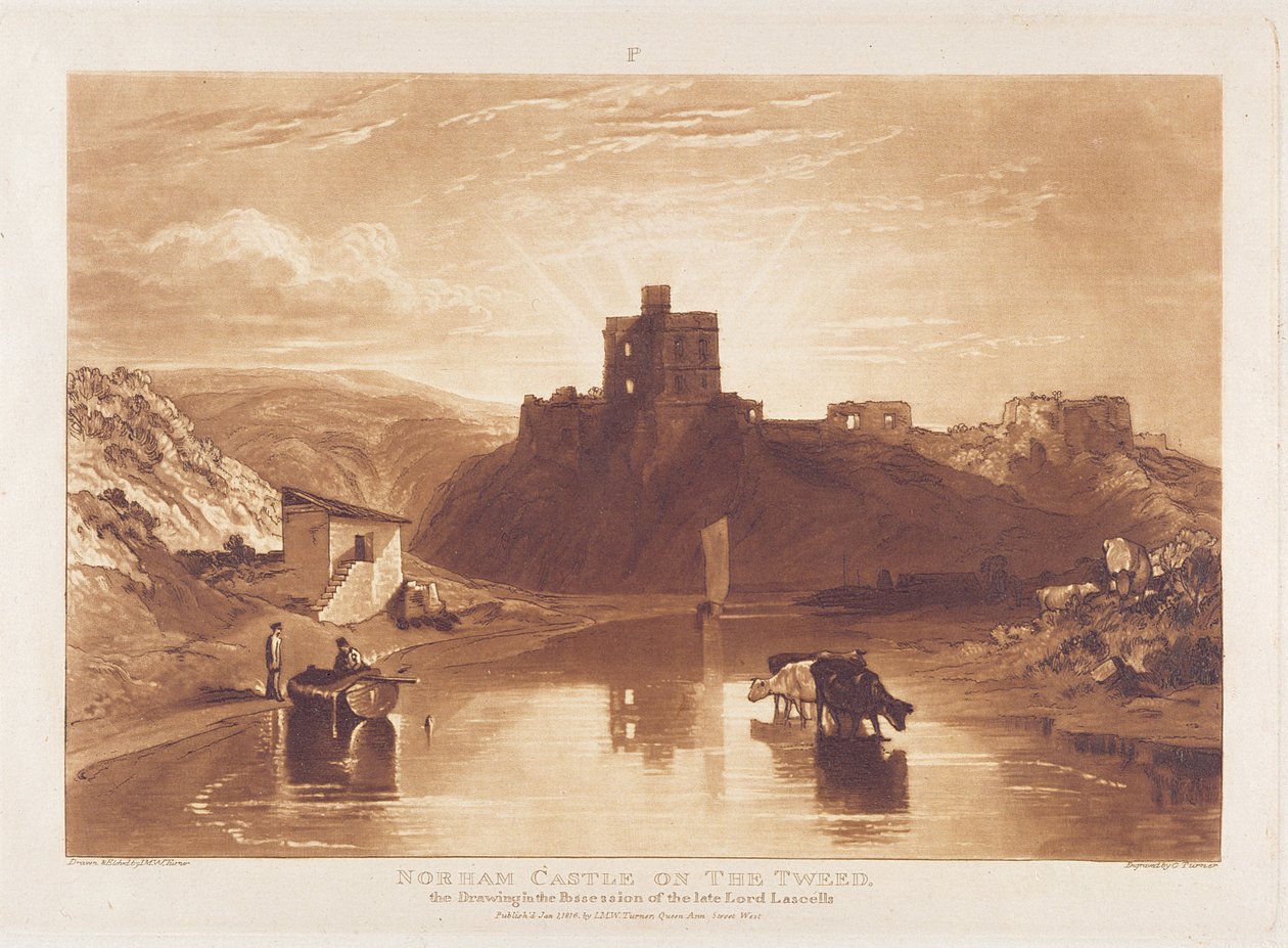 Norham kastély, metszett: Charles Turner (1773-1857) 1859-61 alkotó: Joseph Mallord William Turner