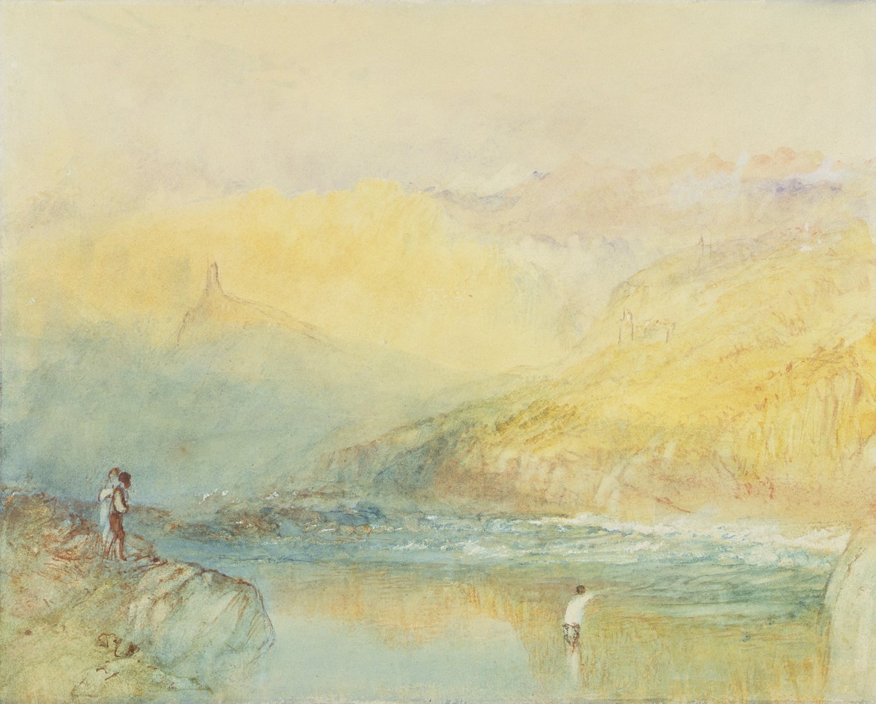 A Mosel-on, Traben Trarbach közelében, 1841 körül (wc és grafit papíron) alkotó: Joseph Mallord William Turner