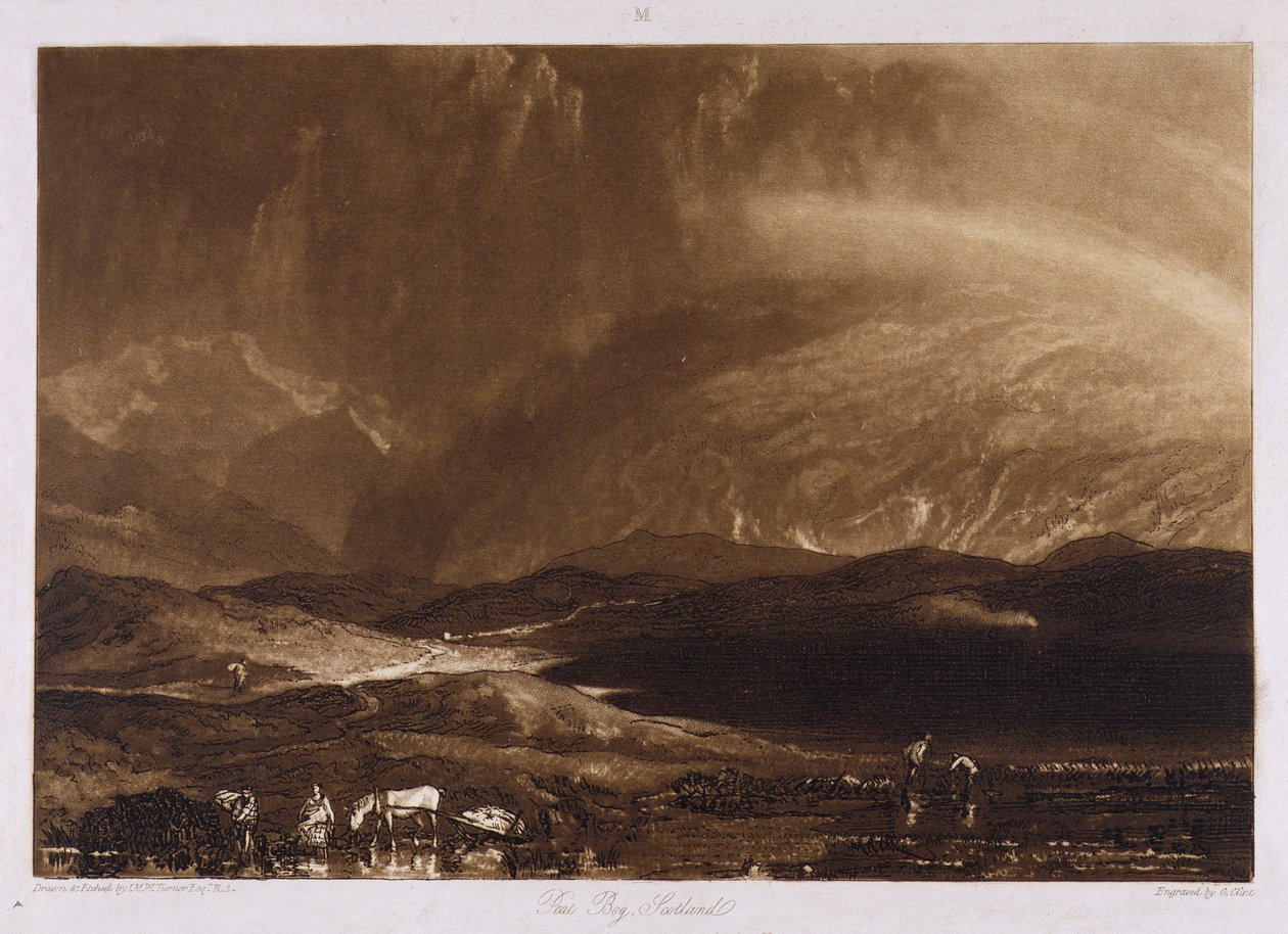 Peat Bog, Skócia, vésette George Clint (1770-1854) alkotó: Joseph Mallord William Turner