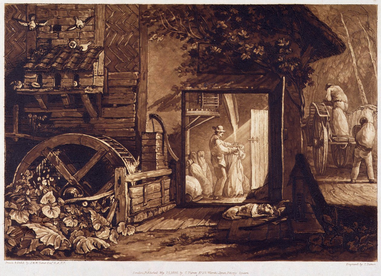 Pembury malom, Kent, metszett: Charles Turner (1773-1857) 1853-74 alkotó: Joseph Mallord William Turner