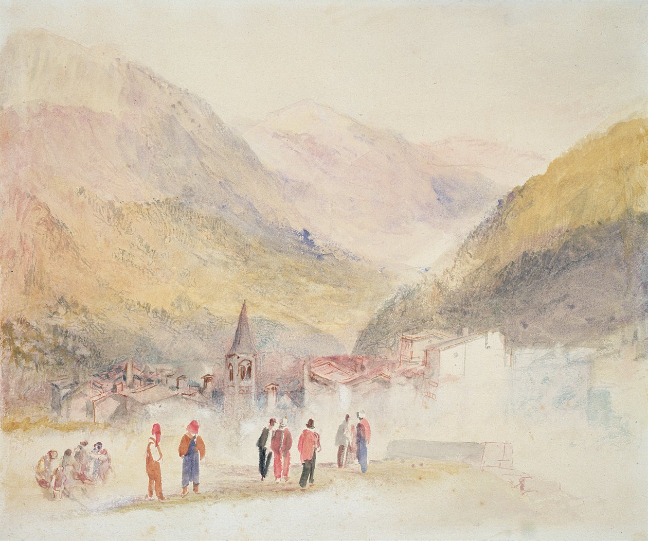 Pre St Didier, 1836 (wc és toll és tinta grafitra, papírra) alkotó: Joseph Mallord William Turner