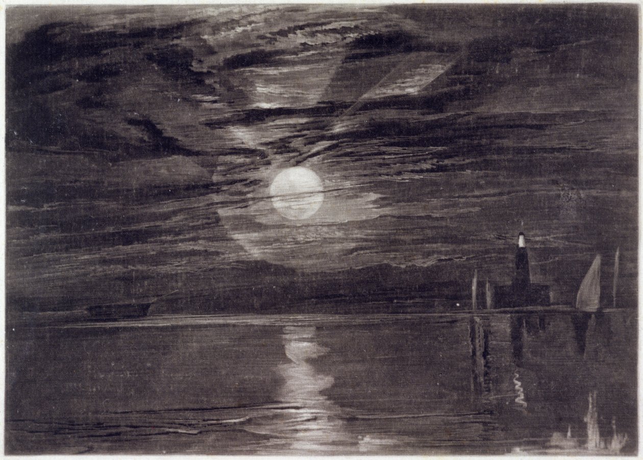 Shields világítótorony, 1825 körül (metszet) alkotó: Joseph Mallord William Turner