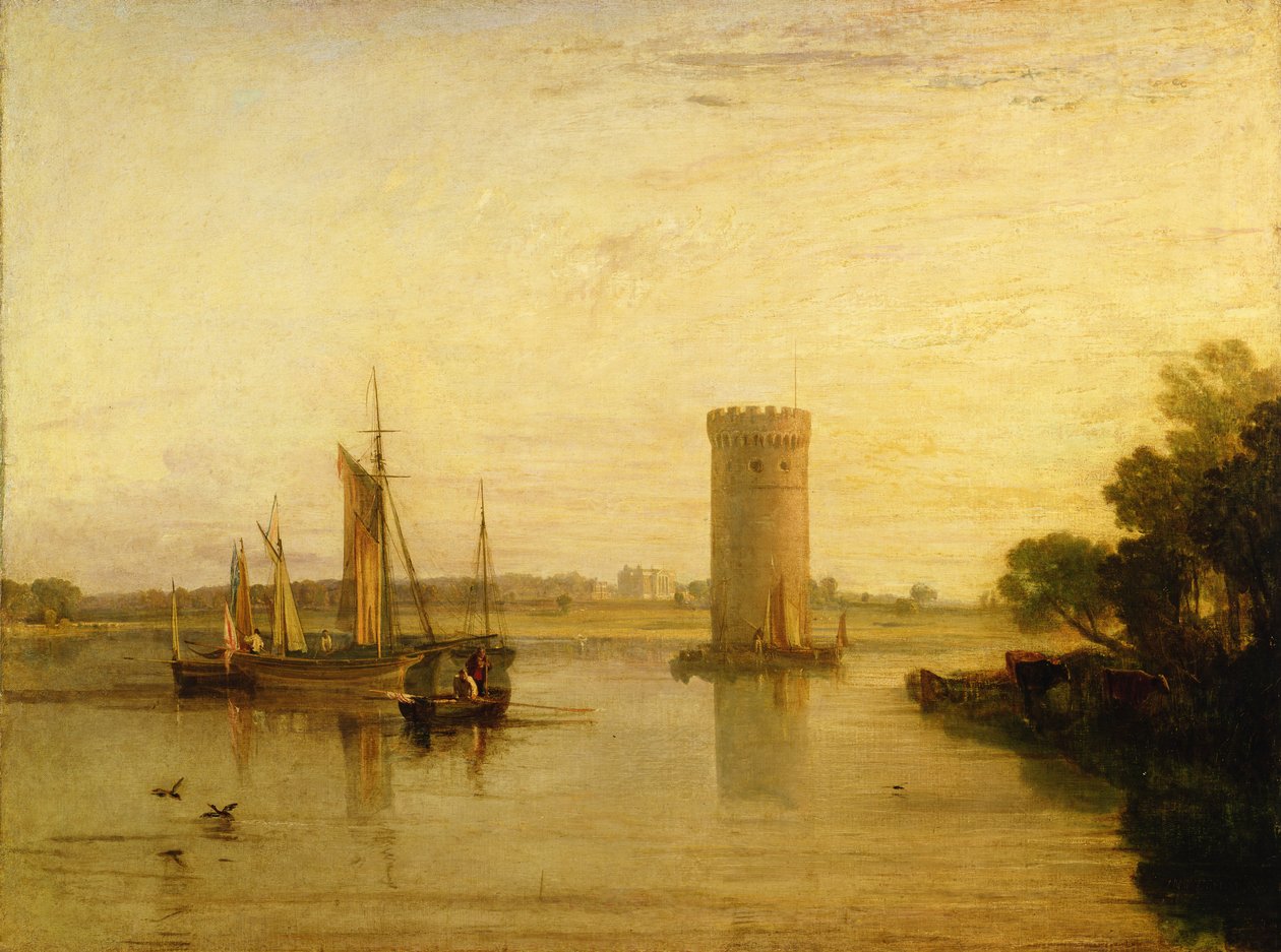 Tabley, Sir J. F. Leicester székhelye, Bart.: Nyugodt reggel, 1809 körül alkotó: Joseph Mallord William Turner