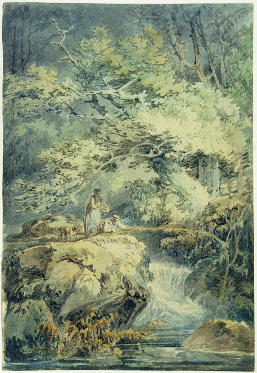 A horgász, 1794 (wc grafit felett, papíron) alkotó: Joseph Mallord William Turner