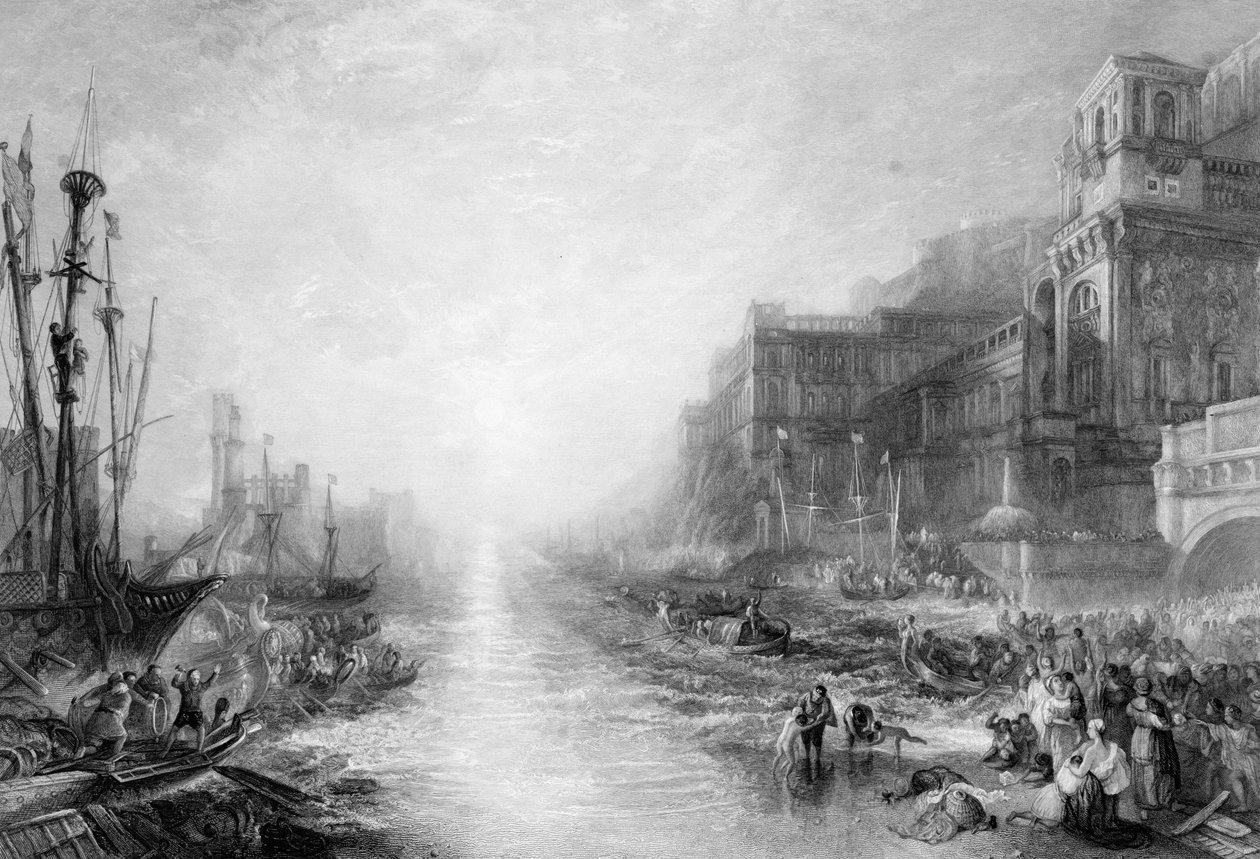 Regulus beszállása, az ókori karthágó, vésette Daniel Wilson (1816-92), 1838-52 alkotó: Joseph Mallord William Turner