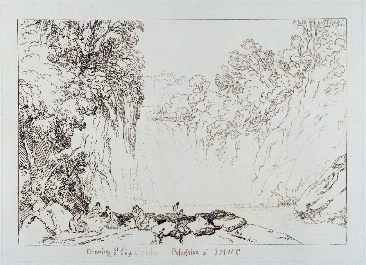 A Clyde bukása, vésette: Charles Turner (1773-1857) 1859-60 alkotó: Joseph Mallord William Turner