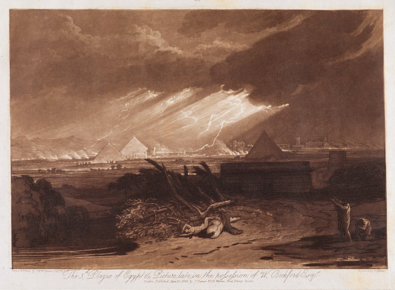 Egyiptom ötödik emléktáblája, Charles Turner (1773-1857) metszete 1808 (barna tintával papírra nyomtatott rézkarc és mezzotint) alkotó: Joseph Mallord William Turner