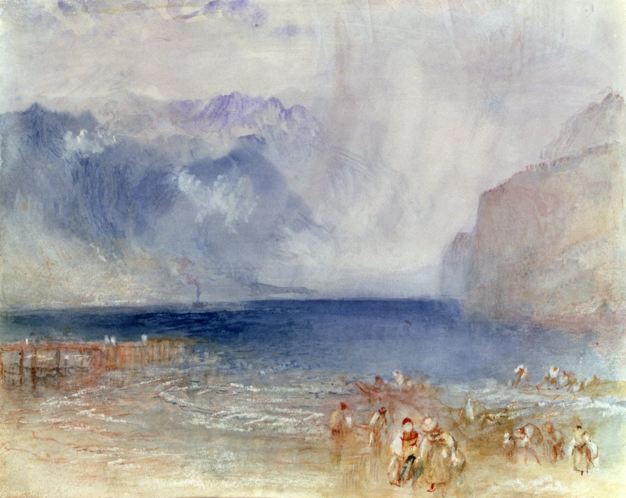 Az első gőzös a luzerni tavon 1841-ben alkotó: Joseph Mallord William Turner