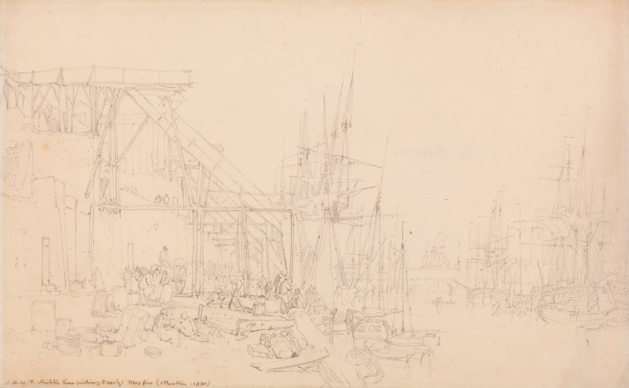 A sietség, széncsónakok betöltése, North Shields alkotó: Joseph Mallord William Turner
