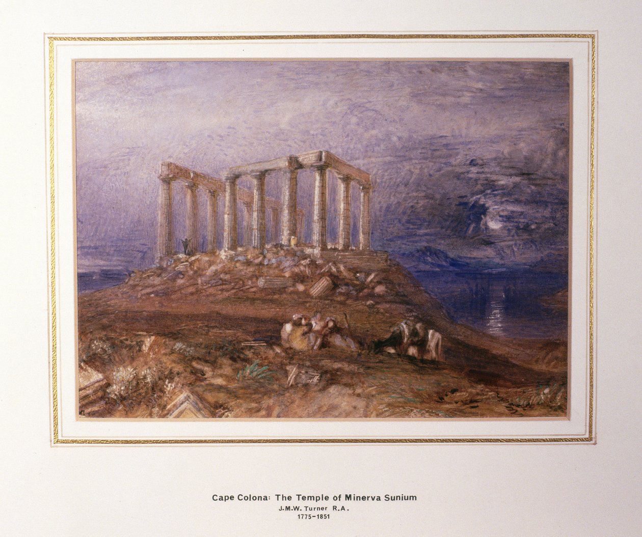 Minerva temploma Suniumban, a Colonna-fokon alkotó: Joseph Mallord William Turner