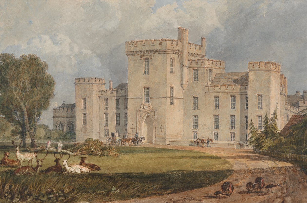 A hertefordshire-i Hampton Court északnyugati nézete alkotó: Joseph Mallord William Turner