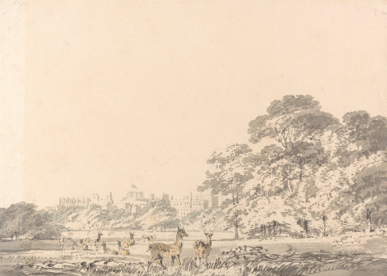 Windsor kastély és park szarvasokkal alkotó: Joseph Mallord William Turner