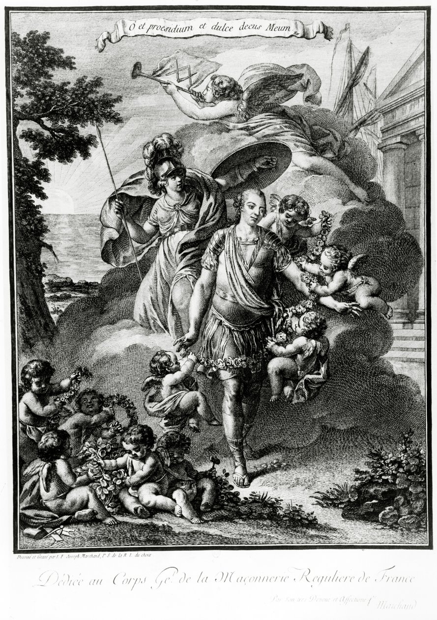 Louis-Philippe-Joseph dOrleans szabadkőműves allegorikus portréja, 1780 körül. alkotó: Joseph Marchand