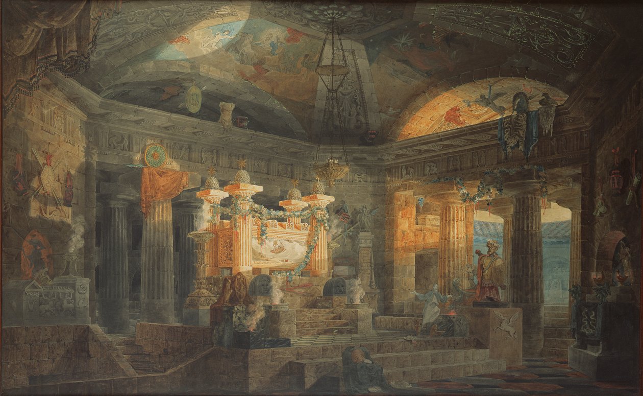 Tervezés egy kenotafhoz, 1804 (toll, tinta és WC papíron) alkotó: Joseph Michael Gandy