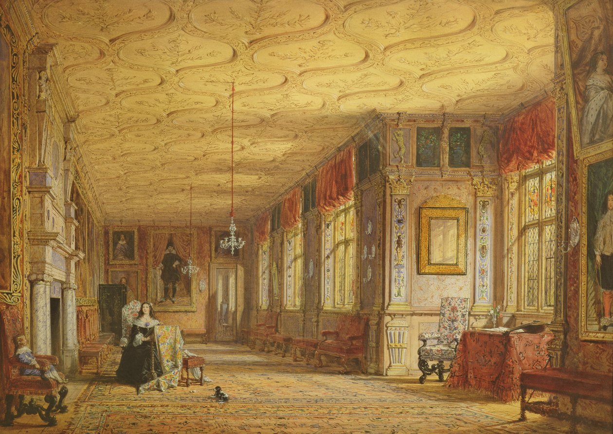 The Cartoon Gallery at Knole, 1841 alkotó: Joseph Nash