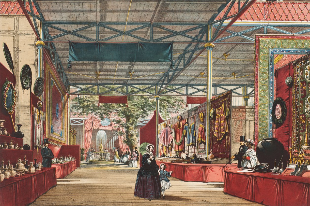 Az 1851-es nagy kiállítás látképe: Indiai kiállítás, 1854 alkotó: Joseph Nash