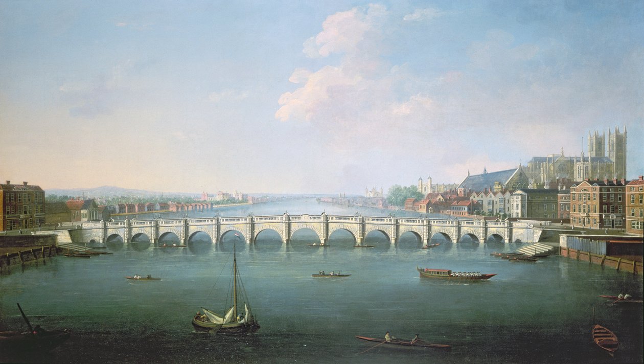 Kilátás a Temzére a Westminster Bridge-nél alkotó: Joseph Nicholls