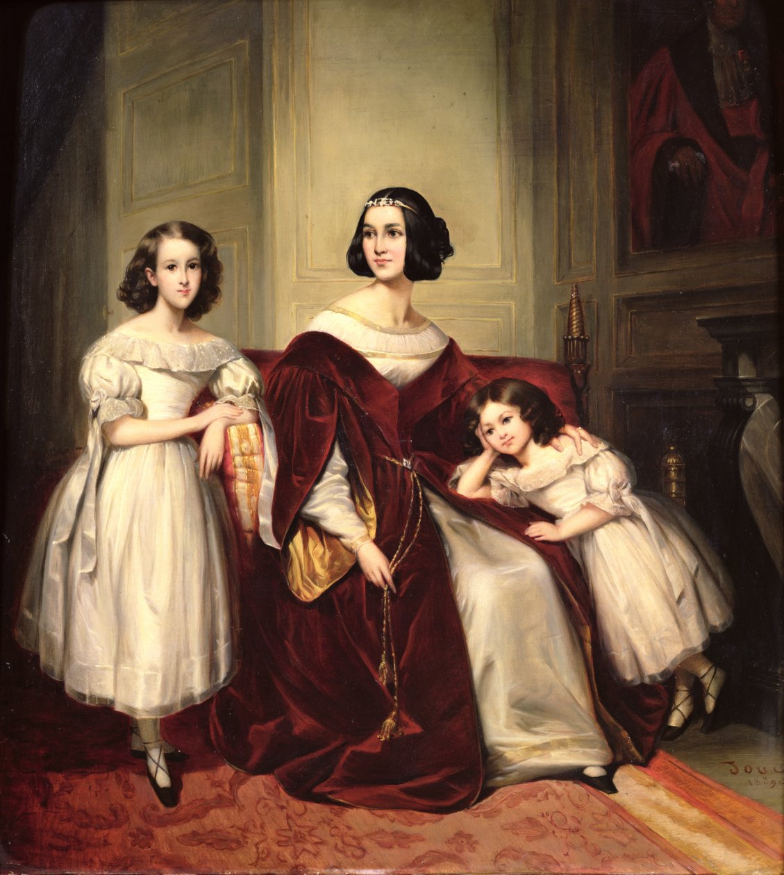 Madame de Nonjon és két lánya, 1839 alkotó: Joseph Nicolas Jouy