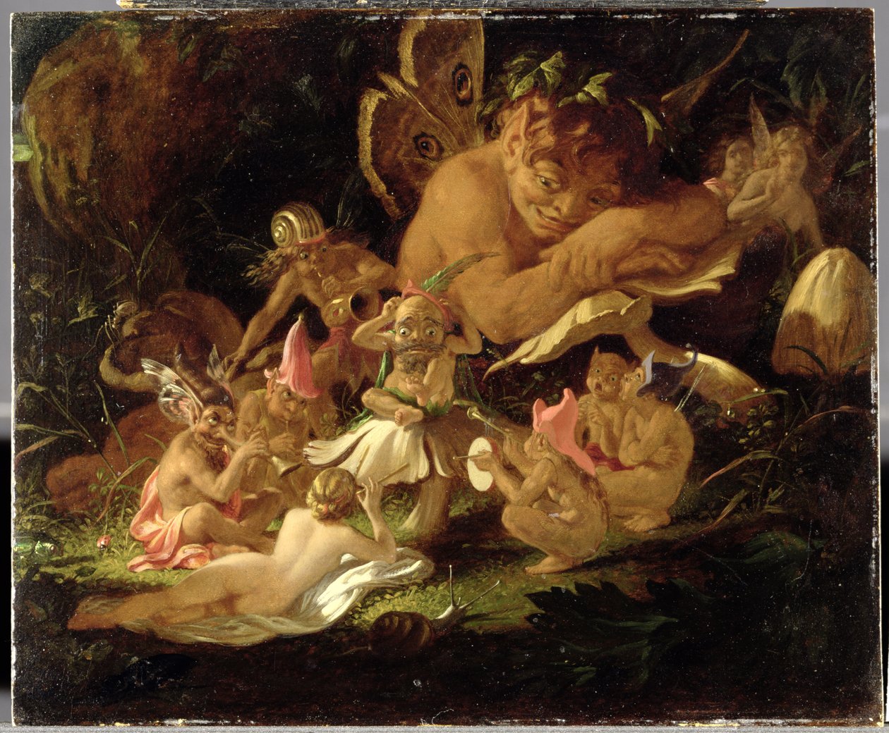 Korong és tündérek, a Szentivánéji álomból, 1850 körül (olaj, malomdeszka) alkotó: Joseph Noel Paton