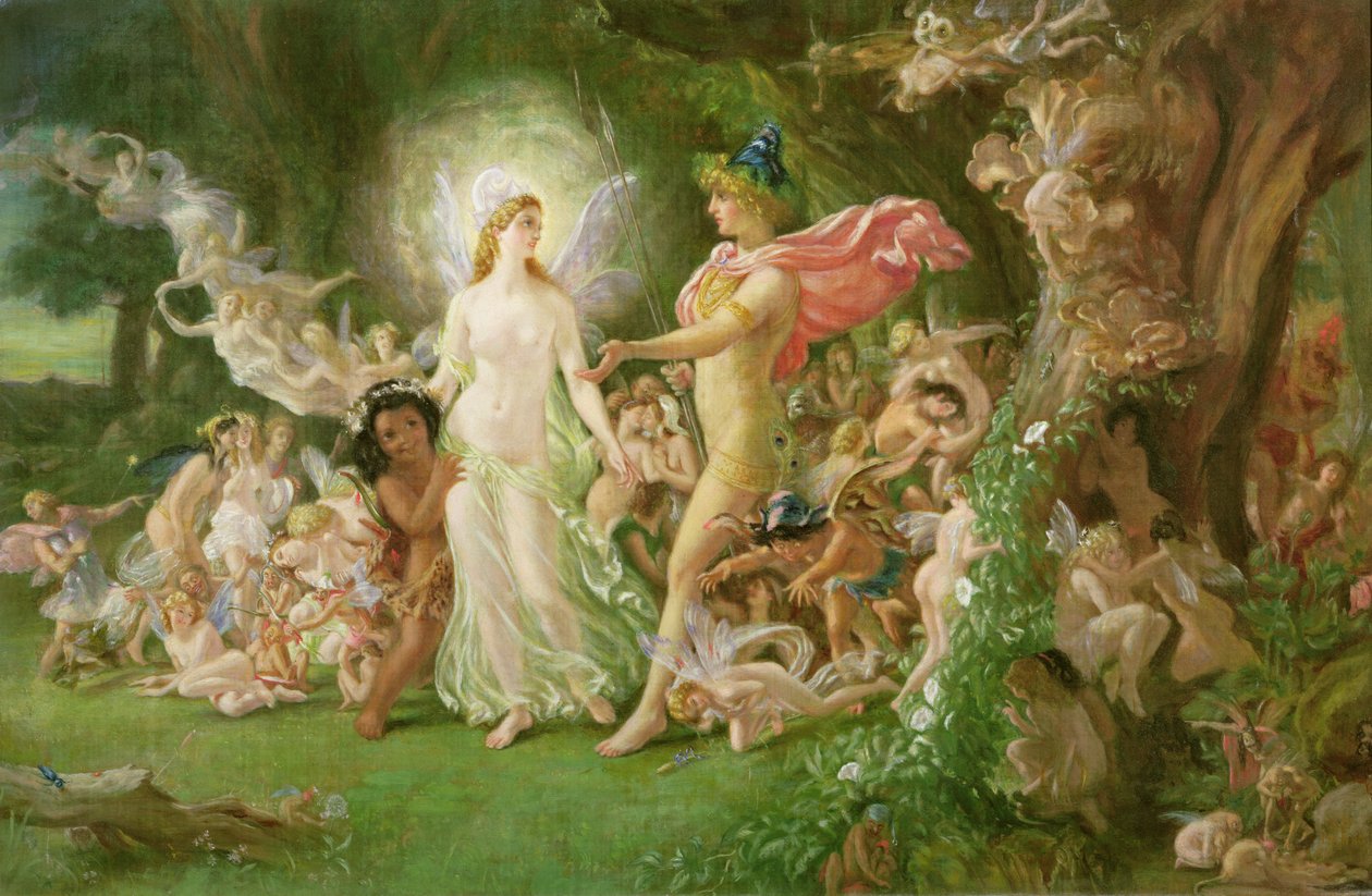 Tanulmány Oberon és Titánia viszályához alkotó: Joseph Noel Paton