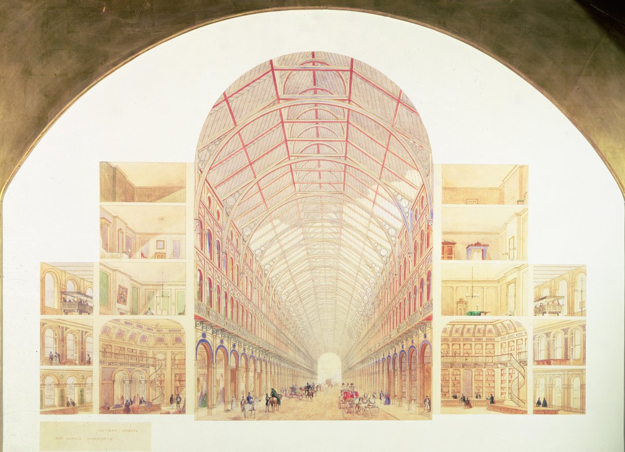 A javasolt Great Victorian Way metszetperspektívája, 1854 körül alkotó: Joseph Paxton