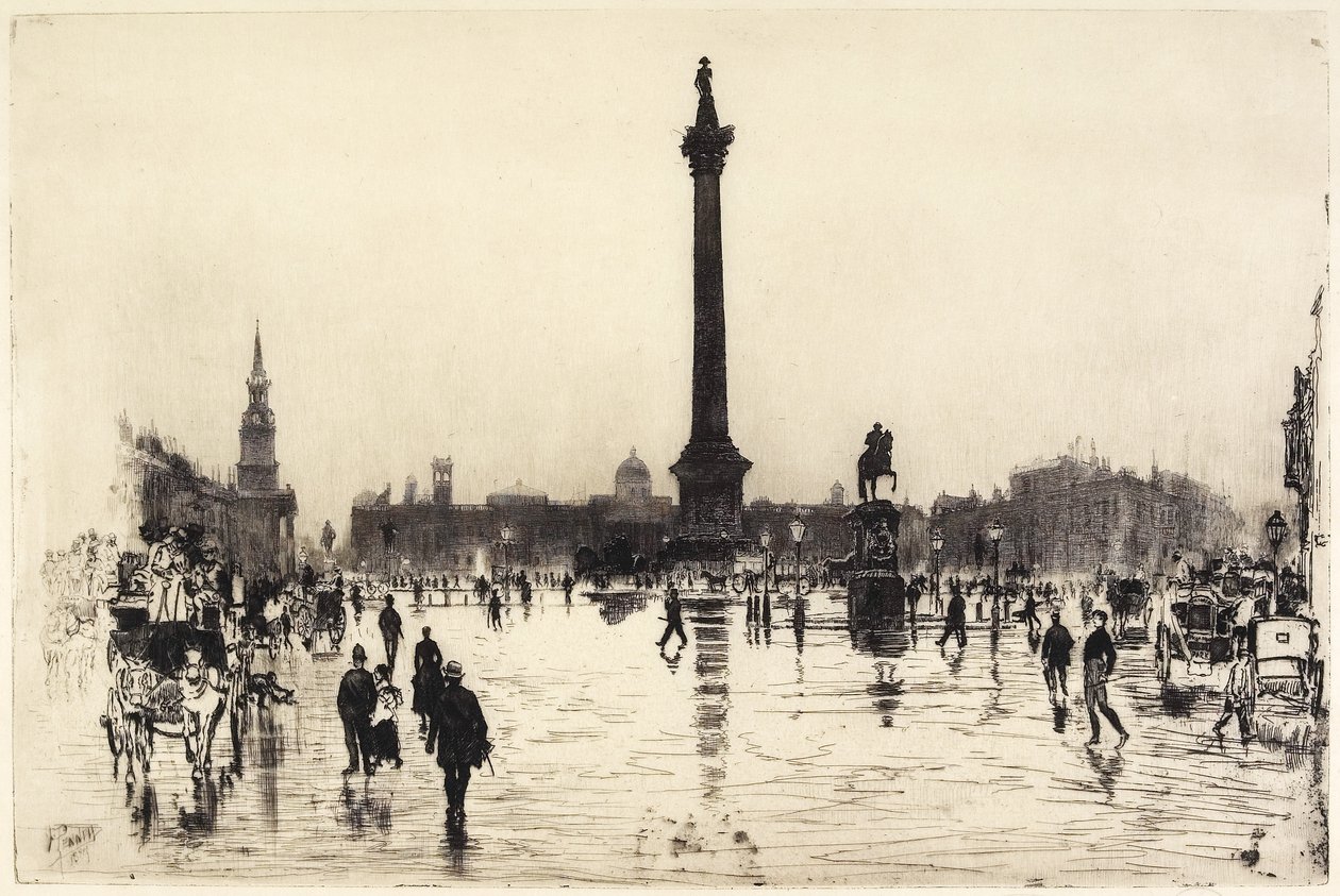 Nelson-emlékmű, Trafalgar Square, London, 1887 alkotó: Joseph Pennell